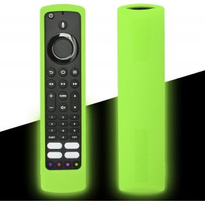 Housse Coque en Silicone pour JVC/Bush/Toshiba/Xiaomi/Fire TV T&eacute;l&eacute;commande Vocale, Etui de Protection pour JVC T&eacute;l&eacute;commande, Antid&eacute;rapage, Antisismique, Lavable (Vert Lumineux) - Neuf