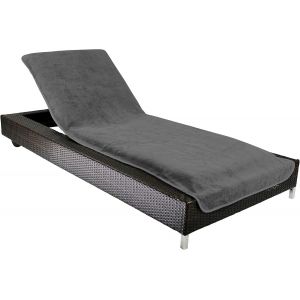 Ulteronixshop-Housse de Protection pour Chaise Longue 75x200 cm &iquest; Serviette en Tissu &eacute;ponge 100% Coton &iquest; Lavable, antid&eacute;rapante, certifi&eacute;e &Ouml;ko-Tex 100 &iquest; Anthracite - Neuf