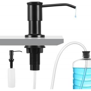 KAL-Distributeur De Savon Cuisine Encastrable Avec Bouteille 500Ml Et Ensemble De Rallonge De 1,2 M, Distributeur De Détergent Distributeur Liquide Vaisselle Pour Cusine Et Salle De Bain - Neuf