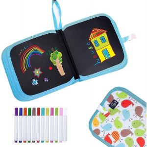 Ensemble De Livres De Gribouillage Effa&ccedil;ables Pour Enfants, Jouets D'activit&eacute; Pour Tout-Petits R&eacute;utilisables, Ours Oiseau - Neuf