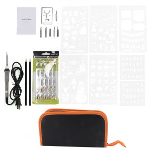 Kit de fer a souder electrique a bois 42 pieces, stylo pyrograveur (gris US) - Neuf