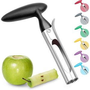 Vide-Pomme Avec Manche En Abs, Lame Dentelée En Acier Inoxydable, Manche En Plastique, Noir - Neuf