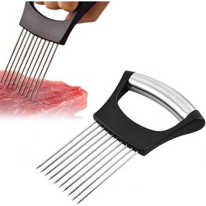 Chenquansarl-Nouveau Support D'oignon Amélioré Pour Couper, Support De Tranches D'oignon En Acier Inoxydable, Citron Coupe, Coupe-Légumes, Outil De Coupe Assistée Pour Viande, Pommes De Terre, Tomate - Neuf