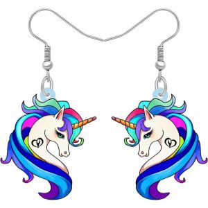 Kal-Boucles D'oreilles Pendantes Goutte En Acrylique Mignon Animal Licorne Cadeaux Fête Faveurs Cheval Bijoux Pour Femmes Accessoire - Neuf