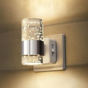 Veilleuse Avec Capteur Cr&eacute;pusculaire, 3000 K, Blanc Chaud, Luminosit&eacute; R&eacute;glable De 0 &Agrave; 100 Lm, Veilleuse Moderne En Acrylique Pour Couloir, Escalier, Chambre &Agrave; Coucher, Cuisine, Salle De Bain - Neuf