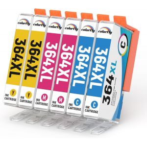 364XL Compatible Cartouches d'encre Remplacement pour HP 364 364XL pour Photosmart 5510 5520 5524 6510 6520 7510 7520 Officejet 4620 4622 Deskjet 3520 3070A Imprimante (2 Cyan 2 Mangenta 2 Jaune) - Neuf