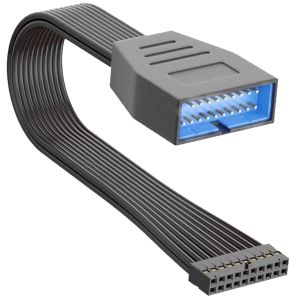 JGD-C&acirc;ble d'extension USB 3.0 plat flexible USB 3.0 19/20 broches m&acirc;le vers femelle pour carte m&egrave;re - 15 cm - Neuf