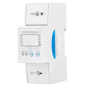 Compteur electrique numerique monophase 220 V 10 (40) A, 2 poles, rail DIN, compteur electronique de kWh, RS485 - Neuf
