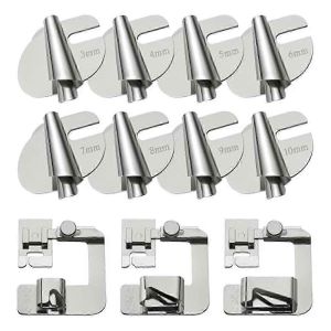 11pcs Couture Pied Ourlet Roulé,Outil De Couture D'ourlet De Pied Roulé Pour Machine À Coudre,Avec 3 4 5 6 7 8 - Neuf