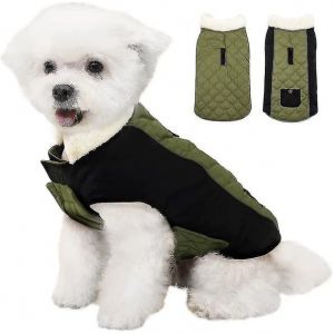 Manteau D'hiver Réfléchissant Et Réversible Pour Chien Avec Col En Fourrure - Chaud, Élégant Et Confortable Pour Toutes Les Races - Neuf
