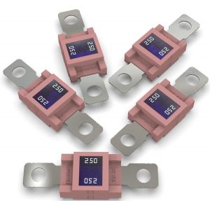 Fusible Mega À Courant Élévé/Verrouillage À Vis 80-500A Choix : 250A Ampères, Rose, 5 Pièces[CAR8301359] - Neuf