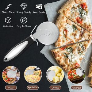 Roulette Pizza, Coupe Pizza - D&eacute;coupe Pizza En Inox, Coupante Couteau De Pizza, Pizza Cutter, Nettoyage Facile Au Lave Vaisselle, Poign&eacute;e Ergonomique Antid&eacute;rapante En Silicone - Neuf