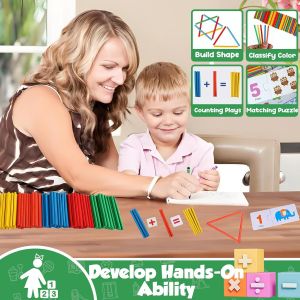Montessori Learning to Count Toy for Children 3-6 Years,Educational Toys with Digital Puzzle/Sticks Counting/Mathematics Mathematics Material for Home,School,Room - Neuf