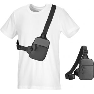 NSIECD-Petite Sacoche Poitrine Homme, Sac Poitrine Homme, Sac Bandoulière Étanche pour Camping, Randonnée, Voyage, Sac à Bandoulière Homme et Femme, Sacoche Crossbody Poitrine - Neuf
