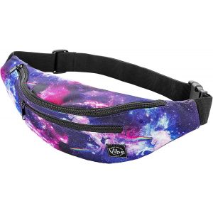 KALANKA-Sac Banane pour Homme et Femme u2013Plusieurs Couleursu2013 Sacoche Homme bandouliere Noir holographique Argent, Or pour Festivals, randonnée, Course à Pied, Cyclisme. - Neuf