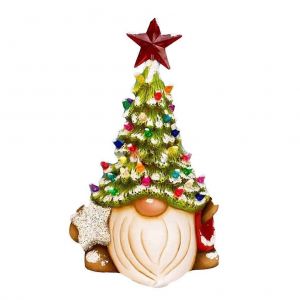 R&eacute;sine Gnome Arbre de No&euml;l Arbre de No&euml;l de table Artisanat en r&eacute;sine Gnome Statue Ornements de maison D&eacute;coration de No&euml;l - Neuf
