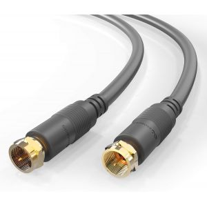 Câble SAT HQ Câble de raccordement - pour DVB-S/S2-4 K UHD 1080p Full HD HDTV 3D - (Câble coaxial, fiche F - fiche F, double blindage), 3,00m, noir - Neuf