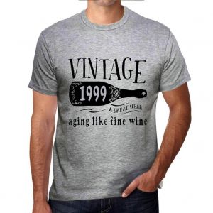 Homme Tee-Shirt Vieillissement Comme Un Bon Vin 1999 - Aging Like A Fine Wine 1999 - 25 Ans T-Shirt Graphique Idée Cadeau 25e Anniversaire Vintage Année 1999 Nouveauté - Neuf