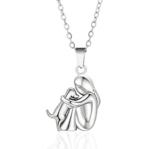Collier Pour Chien, Collier C&acirc;lin Chien Et Fille, Pendentif Animal En Argent Sterling 925, Cadeau Parfait Pour Les Filles, La Fille, La M&egrave;re, Les Amis - Neuf
