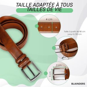 CHENG-Ceinture Porte-Monnaie en Cuir, Pochette Secrète d'homme et de Femme, Ceinture Cache Billets, Idéal pour Une Meilleure Sécurité en Voyage et Travail. (Brun) - Neuf