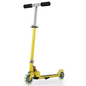 Trottinette Enfant Pliable Hauteur R&eacute;glable 63 &Agrave; 86,5 Cm S&eacute;curit&eacute; Optimale Style Moderne En Aluminium Jaune Helloshop26 20_0018566 - Neuf