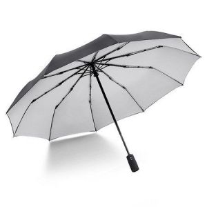Parapluie de voyage portable pour le vent et la pluie, parapluie de voiture parfait (gris) - Neuf