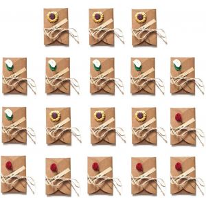 CHECARZHN--NO1-18 Pièces Rétro Kraft Enveloppes Vierges, Carte Postale Décorée De Fleurs Séchées, Pour Le Mariage D'Anniversaire Merci Cartes De Voeux Saint Valentin Douches De Bébé Faveurs - Neuf