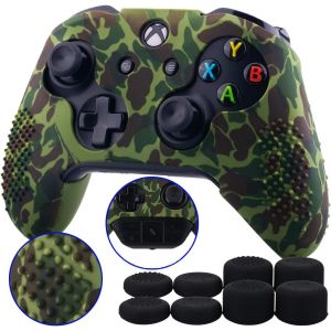 lbgwp60-1 Morceau De Clouté Protecteur Impression De Transfert Personnalisée Silicone Couverture Peau Manche Cas Skin Cover Case 8 Thumb Grips Poignées Au Pouce Pour Manette Xbox One/S/X Vert Foncé - Neuf