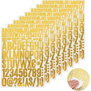 Lot De 816 Autocollants En Vinyle Avec Lettres De L'alphabet Dorées, 2 Cm Et 4,1 Cm Pour Affiche, Boîte Aux Lettres, Scrapbooking - Neuf