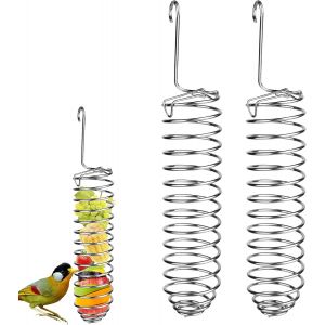 Mangeoire Suspendue Pour Perroquets, 2 Paniers À Nourriture Pour Perroquets, Support Pour Nourriture Pour Oiseaux, Mangeoire À Fruits En Acier Inoxydable, Accessoires Pour Cages À Oiseaux - Neuf