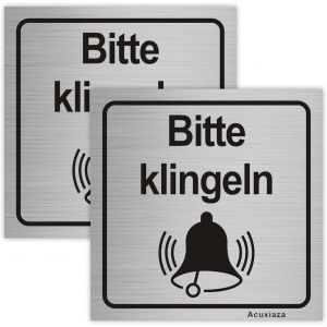 LETNERNY-Lot De 2 Plaques De Porte, 10 X 10 Cm, En Aluminium Brossé, Avec Autocollant, Étanche, Inoxydable Et Résistant Aux Uv - Neuf