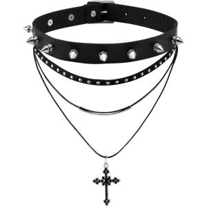Kal-Pu Choker Avec Triple Collier Set Punk Gothic Choker Avec Pendentif Unique - Neuf