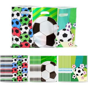 30 Pcs Sacs De Cadeaux De Football Sacs De Bonbons Décoration De Fête De Football Faveur De Fête D'anniversaire D'enfants Sac Cadeau Football Avec Poignée 3 Modèles - Neuf