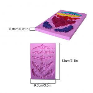 Hjlian Moule En Silicone 3d En Forme De Fleur Sculptee Baroque, Pour Fondant, Cupcake, Decoration De Gateau - Neuf