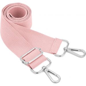 RFCBC-Sangle de Sac à bandoulière Large,Remplacement réglable de la Courroie du Sac à Main en Toile,Courroie du Sac de Messager,Sangle bandoulière Sacoche avec Crochets argentés(Rose argenté) - Neuf