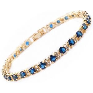 Kalsw-Eternity Bracelet De Tennis&coupe De Rond Cz [8 Couleurs Disponibles] En Plaqué Or Jaune,18cm/7inch - Neuf