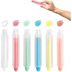 KALANKA-Sans Poussière Craie,Craie Sans Poussière pour Enfants,Craie Sans Poussières Craie,Craie Exterieur Enfant,Craie Non Poussière,Multicolore à Base D'eau avec Porte Craie,Craie pour Tableau Noir - Neuf