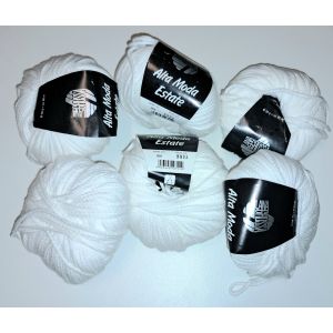 Alta Moda Estate Lot De 6 Pelotes De Grosse Laine - Coloris Blanc - Neuf