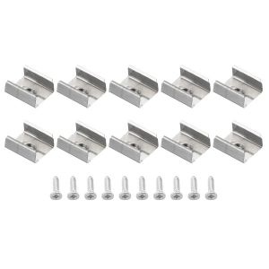 Clips De Fixation Pour Bande Lumineuse Led Lot De 40 Supports De Fixation En Acier Inoxydable Avec Vis Pour Câble Ruban Brillant Néon Rgb De 15mm-17mm - Neuf