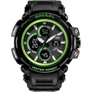 Homme Multifonctionnel Sport Digital Etanche Outdoor Led &Eacute;lectronique Double Temps Chronom&egrave;tre Alarme 12h/24h Date Analog Quartz Plastique Montre.[J925] - Neuf