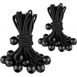 MEVRONISSHOP-50 pcs Tendeur Elastique avec Boule, Sandow Elastique, pour B&acirc;ches,Tentes de Camping,Auvents, Banni&egrave;res,Pavillon,Rideaux Harnais D'Extension,Support de B&acirc;che (15cm and 20cm) - Neuf