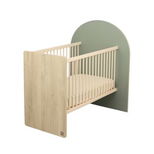 Lit Bébé Évolutif 120x60 En 90x190 - Décor Bois Chêne Sépia Forme Arche - Neuf