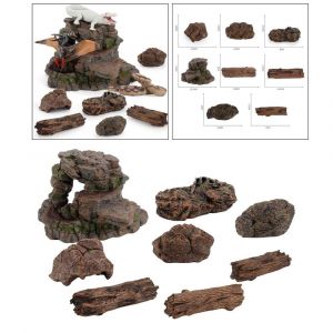 En plastique Pierre Troncs Darbres Faux Rock Mod&egrave;le Diorama Dinosaure - Neuf