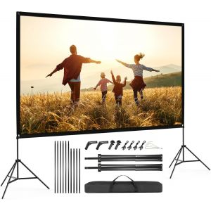 VornixorSarlshop-100"" &Eacute;cran Videoprojecteur, 4K HD 16: 9 Pliable Ecran de Projection sur Pied, Ecran Projecteur avec Sac Portatif pour Cin&eacute;ma Maison Bureau Voyage - Neuf