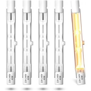 Kalanka-Ampoules Halog&iquest;&iquest;Nes R7s 48w 78mm Blanc Chaud 2700k Gradable 750lm J78 Projecteur Halog&iquest;&iquest;Ne Lin&iquest;&iquest;Aire Projecteur &iquest;&iquest; Double Extr&iquest;&iquest;Mit&iquest;&iquest; R7s Pour Le Travail, La S&iquest;&iquest;Curit&iquest;&iquest; (Paquet De 5) - Neuf