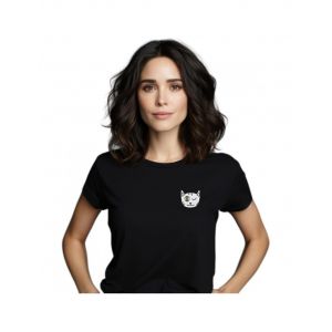 Tshirt Femme Chat Clin Doeil Coeur - Neuf