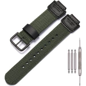Kal-Bracelet De Rechange En Cuir Et Nylon Compatible Avec Casio Dw5600e 6900 Ga100 110 700 2100 Awg-M100 Gw9400 16 Mm - Neuf