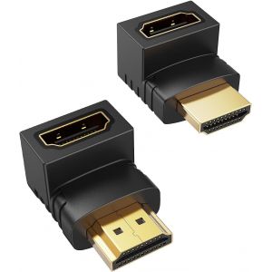 Adaptateur HDMI mâle vers femelle, CableCreation, pack de 2, 90 et 270 - Neuf