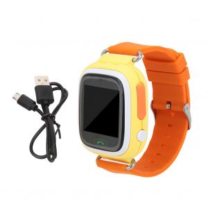 Montre Connectee Q90 Pour Enfants, Ecran Ips Couleur 1,22 Pouce, Positionnement Gps (Orange) - Neuf