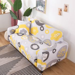 Étirer la housse du Canapé Imprimé Canapé Housses de Fauteuil de Housses pour Coussin de Canapé Canapés Élastique Universel Meubles Protecteur avec 1 Taie d'oreiller, Anti-Rayures - Neuf